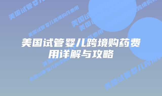 美国试管婴儿跨境购药费用详解与攻略