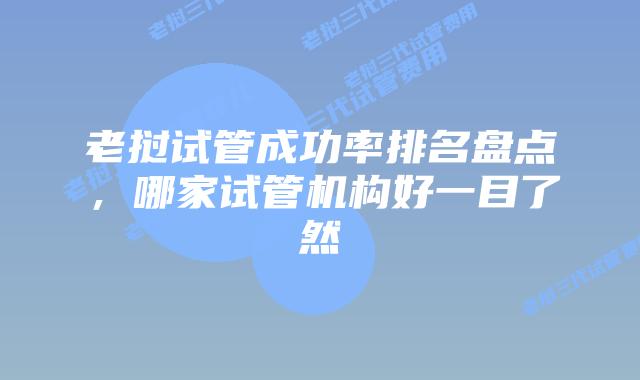 老挝试管成功率排名盘点,哪家试管机构好一目了然