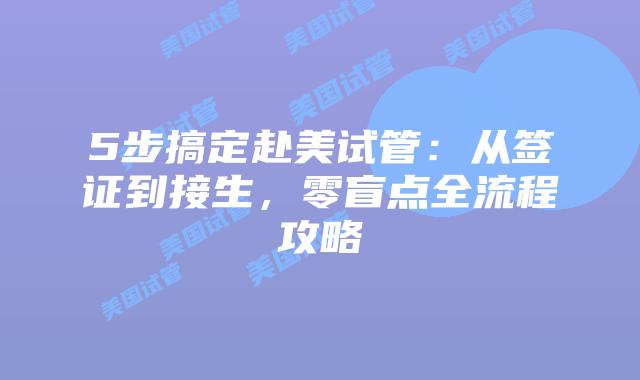 5步搞定赴美试管：从签证到接生，零盲点全流程攻略