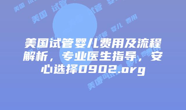 美国试管婴儿费用及流程解析，专业医生指导，安心选择0902.org
