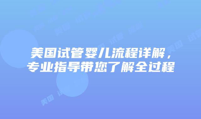 美国试管婴儿流程详解，专业指导带您了解全过程