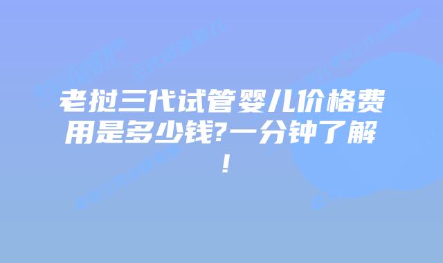 老挝三代试管婴儿价格费用是多少钱?一分钟了解!
