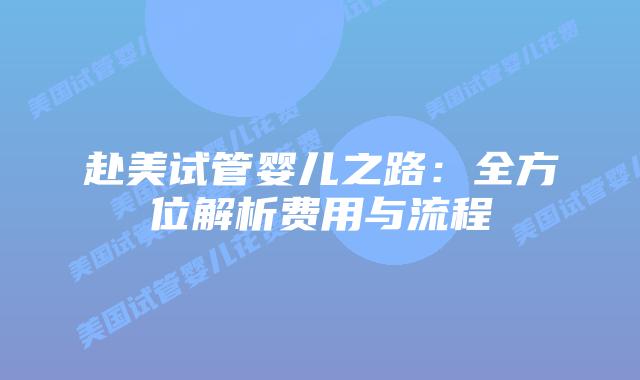 赴美试管婴儿之路:全方位解析费用与流程