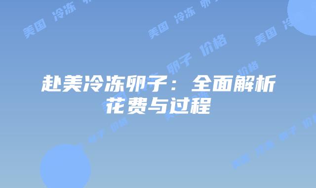 赴美冷冻卵子:全面解析花费与过程