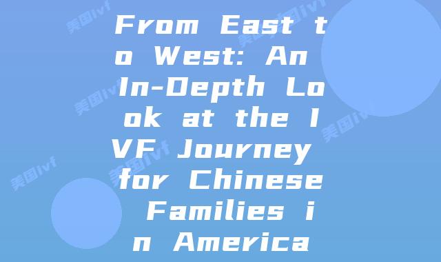 From East to West: An In-Depth Look at the IVF Journey for Chinese Families in America