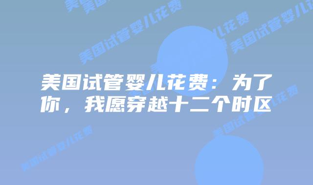 美国试管婴儿花费:为了你,我愿穿越十二个时区