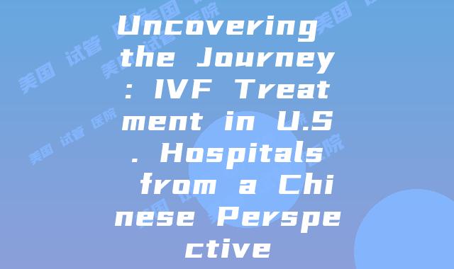 Uncovering the Journey: IVF Treatment in U.S. Hospitals from a Chinese Perspective