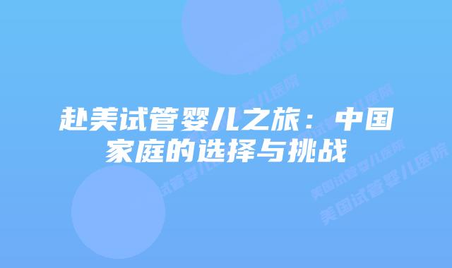 赴美试管婴儿之旅：中国家庭的选择与挑战