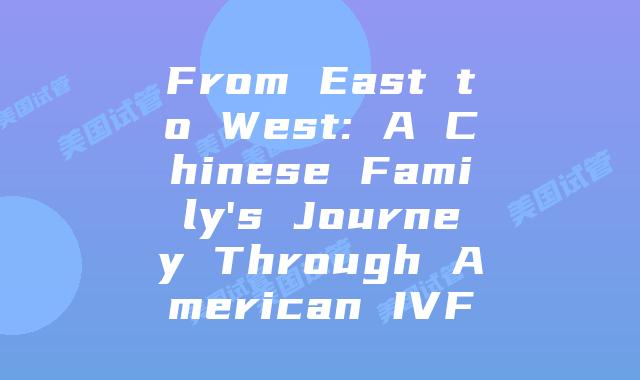 From East to West: A Chinese Family’s Journey Through American IVF