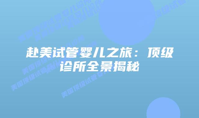 赴美试管婴儿之旅：顶级诊所全景揭秘