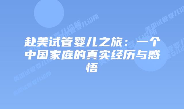 赴美试管婴儿之旅:一个中国家庭的真实经历与感悟