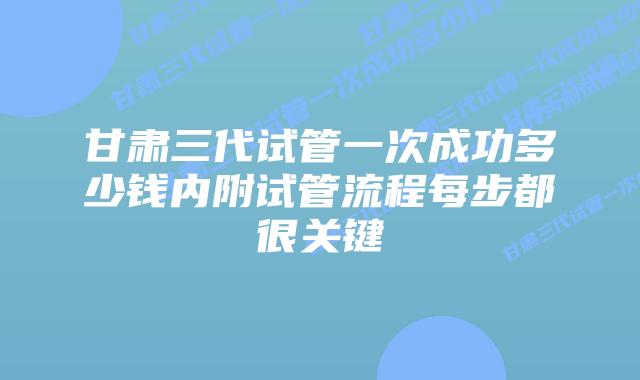 甘肃三代试管一次成功多少钱内附试管流程每步都很关键