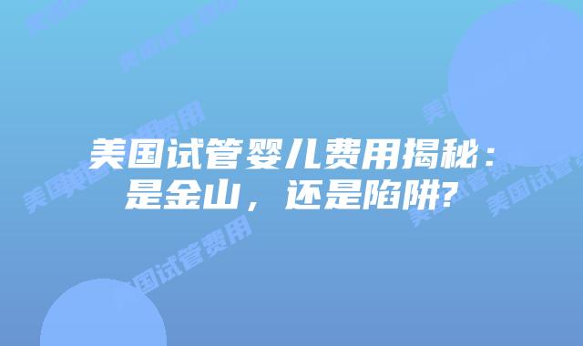 美国试管婴儿费用揭秘：是金山，还是陷阱?