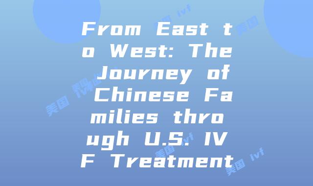From East to West: The Journey of Chinese Families through U.S. IVF Treatment