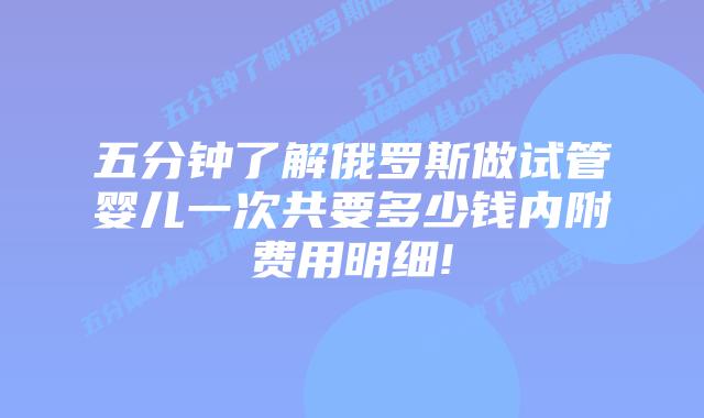 五分钟了解俄罗斯做试管婴儿一次共要多少钱内附费用明细!