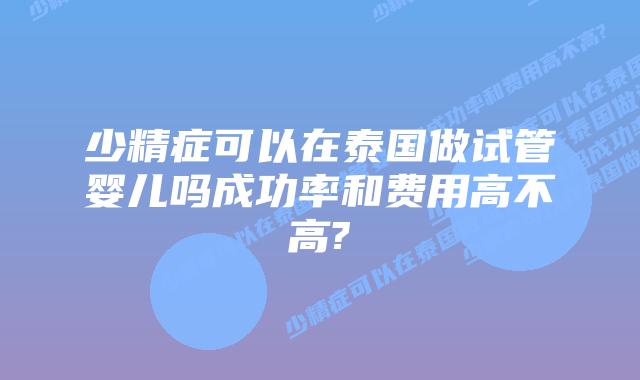 少精症可以在泰国做试管婴儿吗成功率和费用高不高?