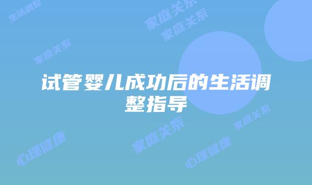 试管婴儿成功后的生活调整指导