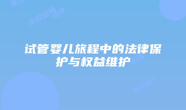试管婴儿旅程中的法律保护与权益维护
