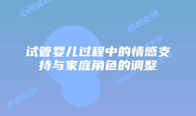 试管婴儿过程中的情感支持与家庭角色的调整
