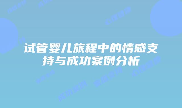 试管婴儿旅程中的情感支持与成功案例分析