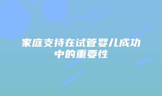 家庭支持在试管婴儿成功中的重要性