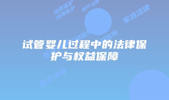 试管婴儿过程中的法律保护与权益保障