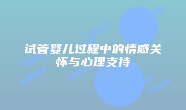 试管婴儿过程中的情感关怀与心理支持