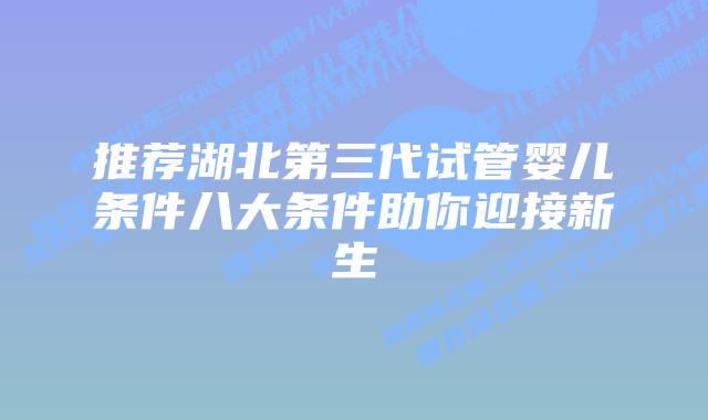 推荐湖北第三代试管婴儿条件八大条件助你迎接新生