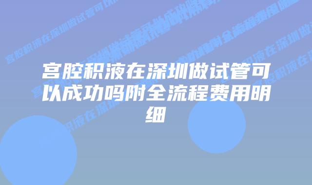 宫腔积液在深圳做试管可以成功吗附全流程费用明细