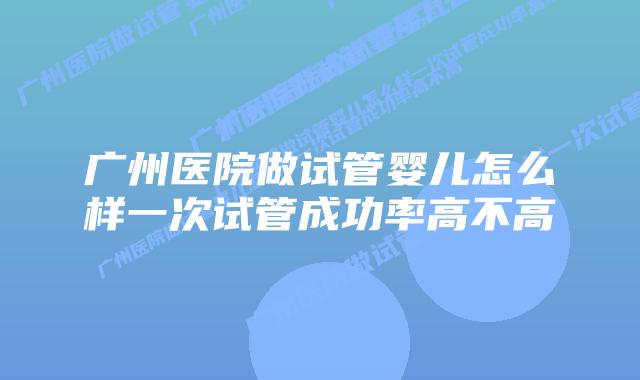 广州医院做试管婴儿怎么样一次试管成功率高不高