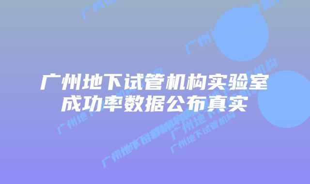 广州地下试管机构实验室成功率数据公布真实