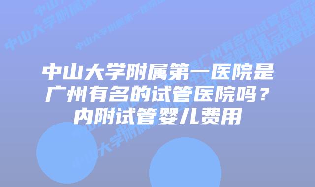 中山大学附属第一医院是广州有名的试管医院吗?内附试管婴儿费用