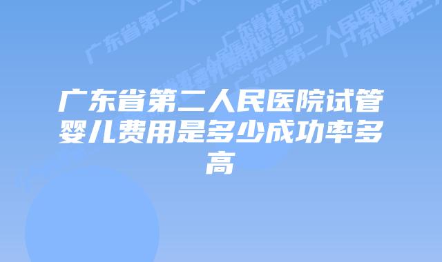 广东省第二人民医院试管婴儿费用是多少成功率多高