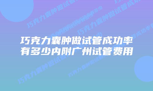 巧克力囊肿做试管成功率有多少内附广州试管费用