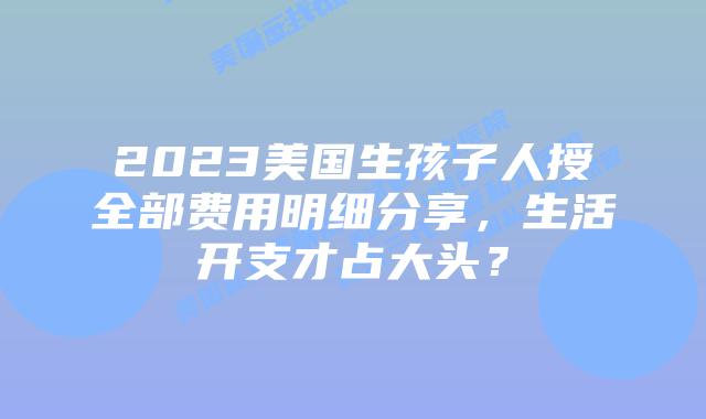 2023美国生孩子人授全部费用明细分享，生活开支才占大头？