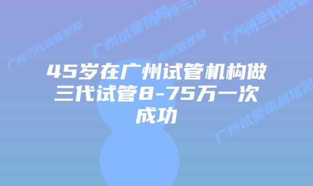 45岁在广州试管机构做三代试管8-75万一次成功