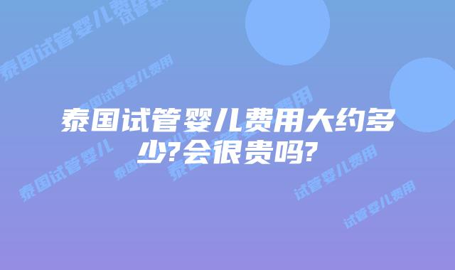 泰国试管婴儿费用大约多少?会很贵吗?