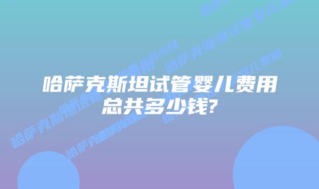 哈萨克斯坦试管婴儿费用总共多少钱?