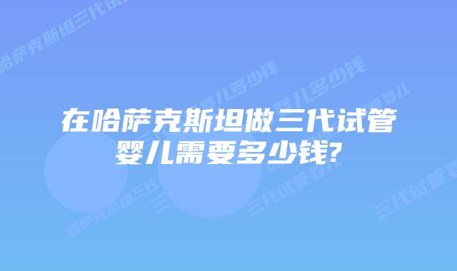 在哈萨克斯坦做三代试管婴儿需要多少钱?