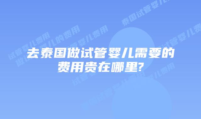去泰国做试管婴儿需要的费用贵在哪里?