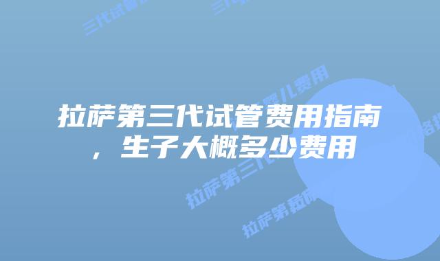 拉萨第三代试管费用指南,生子大概多少费用