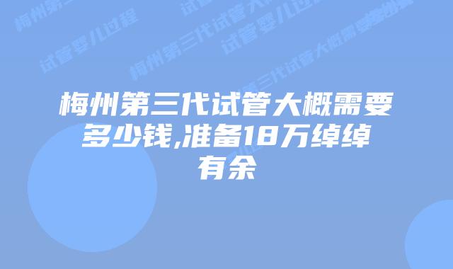 梅州第三代试管大概需要多少钱,准备18万绰绰有余
