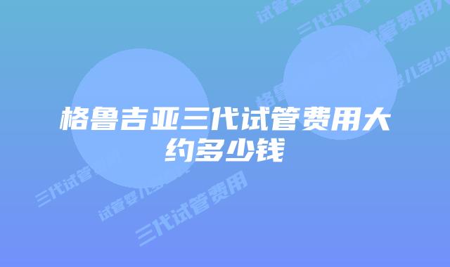 格鲁吉亚三代试管费用大约多少钱