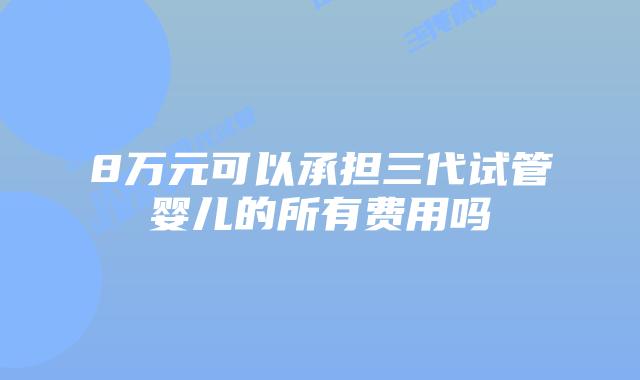 8万元可以承担三代试管婴儿的所有费用吗