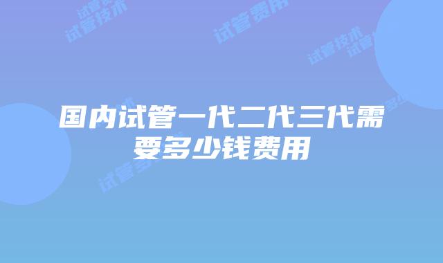 国内试管一代二代三代需要多少钱费用