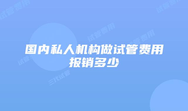 国内私人机构做试管费用报销多少