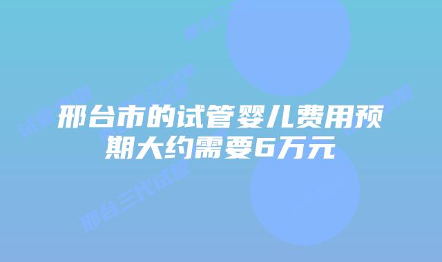 邢台市的试管婴儿费用预期大约需要6万元