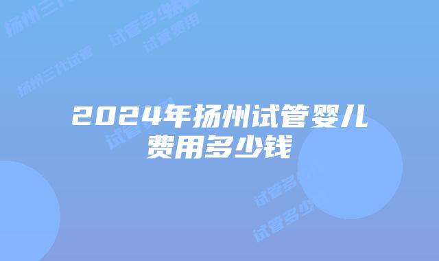 2024年扬州试管婴儿费用多少钱
