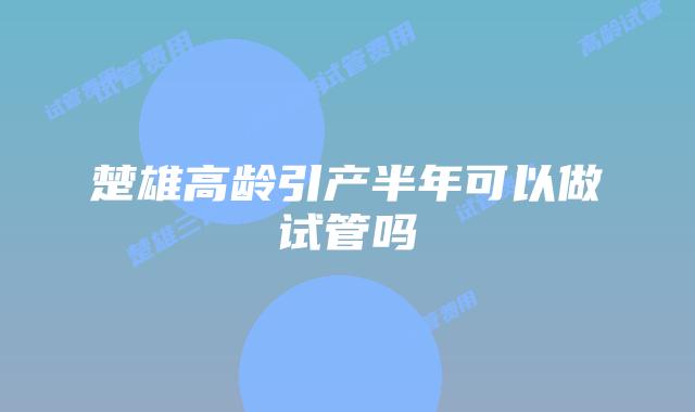 楚雄高龄引产半年可以做试管吗