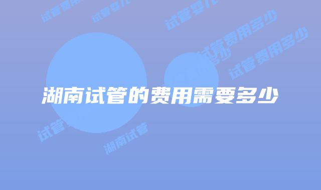 湖南试管的费用需要多少